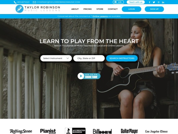 Screenshot of taylorrobinsonmusic.com