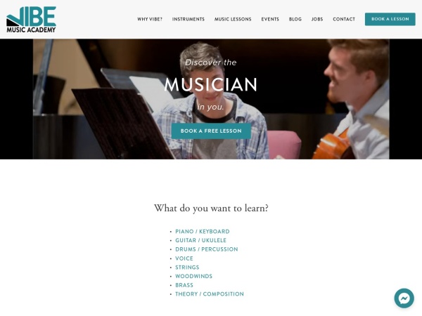 Screenshot of vibemusicacademy.com