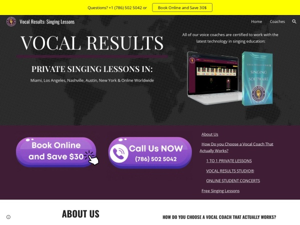 Screenshot of www.vocalresults.com